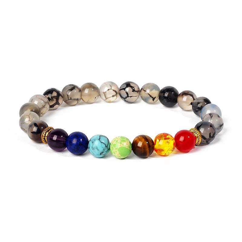 7 Chakra Diffuser Bracelets Men Women Natural Lava Stone Crystal Healing Anxiety Jewelry Mandala Yoga Meditation Bracelet Gift