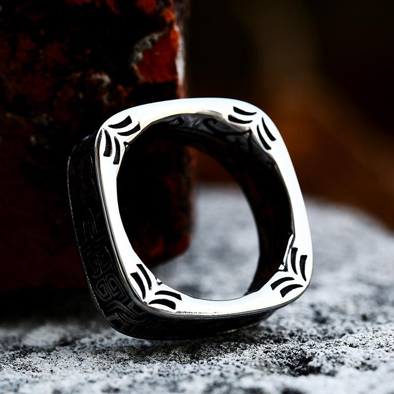 New Arrival Stainless Steel Viking Celtic Knot Ring For Men Punk Hip Hop Jewelry Gift Square Design