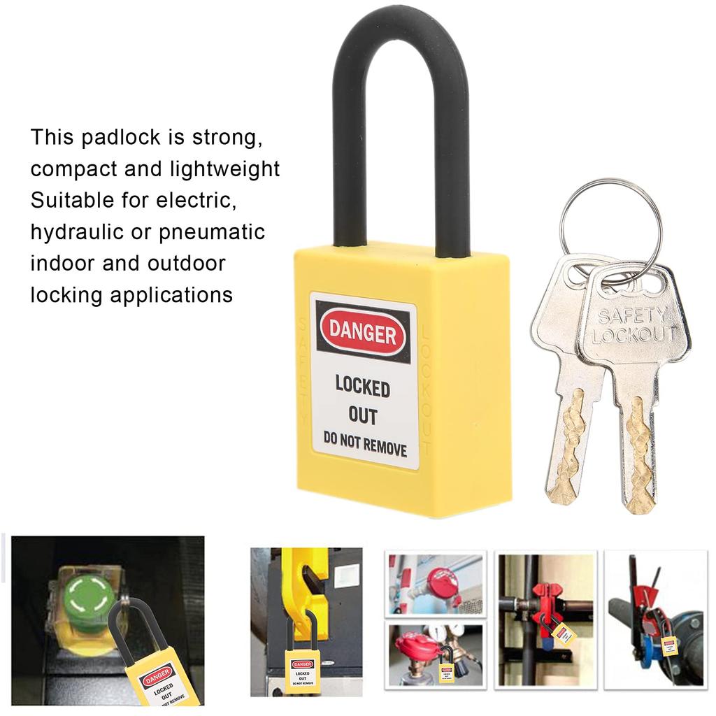 Lockout Tagout High Heat Impact Includes for Electrical Factory Work Maintenance and and Disaster Prevention Padlock, Insulated, Strength,