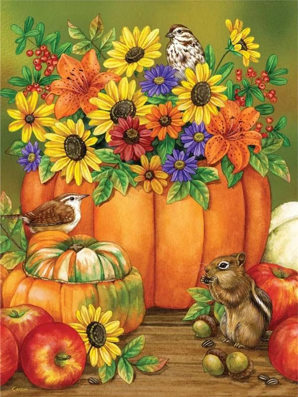 5D Diamond Painting Bird Animal Full Drill Craft Kit Diamond Embroidery Sunflower Mosaic Pumpkin Needlework Home Decor