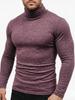 Men's High Neck Elastic Base Layer Outerwear - Short & Long Sleeve T-shirts for Autumn/Winter