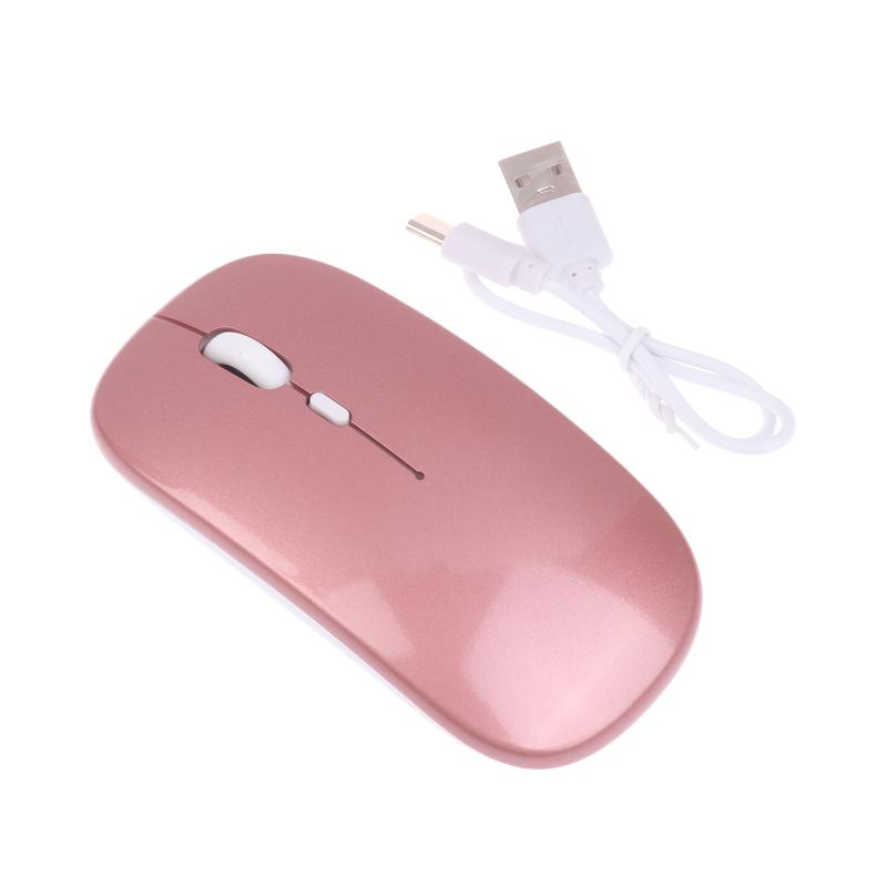 

Slim Wireless Mouse 2.4Ghz Rechargeable Optical Mice 1600Dpi Gamer Office Quiet Mouse Mice With Usb Receiver For Pc Laptop рожевий колір золота