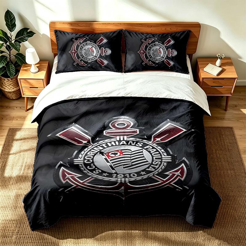 Sport Club Corinthians Paulista (5) 3pc set suitable for master bedrooms soft and comfortable an ideal gift for family and friends Includes one duvet