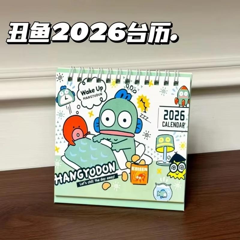 Hangyodon My Melody Cinnamoroll Desk Calendar Cute Retro Ins-Style Cartoon Decor For Students Collectible Gift