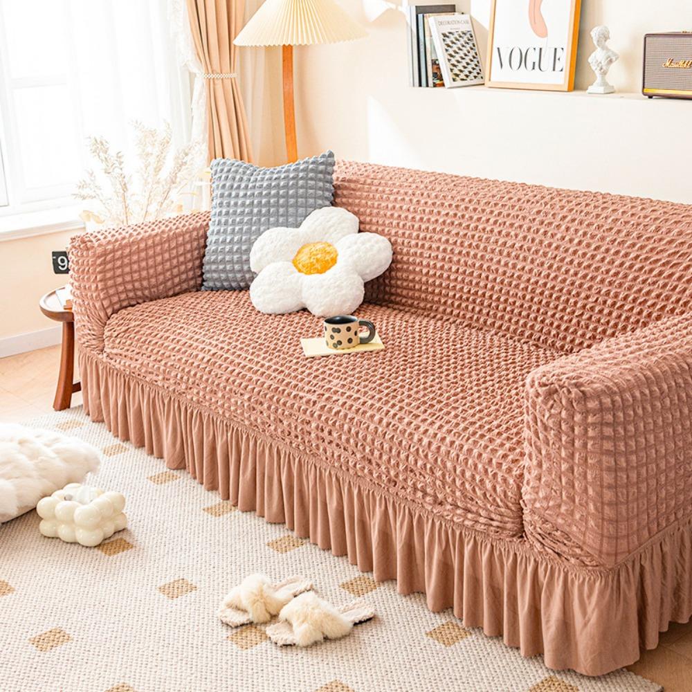 Bubble Fabric Sofa Cover Stretchable Elastic Slipcover Nordic Style for Single Double Triple Seater Cushion