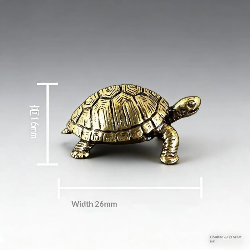 Socha želvy z čisté mědi Vintage mosazné želvové figurky Stolní ozdoby Feng Shui Miniatury Starožitné čaje Domácí mazlíčci Řemesla Dárky