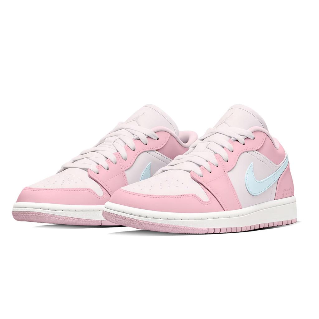 Jordan Air Jordan 1 Bubbles Milkshake Cushioning Low Top Vintage Basketball Shoes Women's 553560-614(Team1328-)