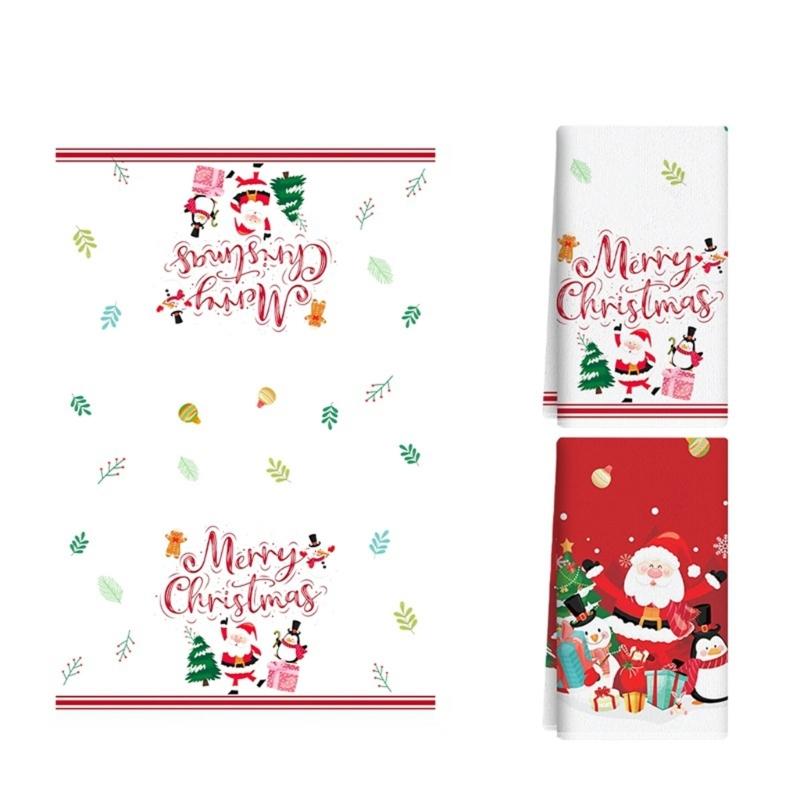 Quick Drying Christmas Kitchen Towels Decorative Holiday Dishcloths Drying Towel For Cleaning And Drying