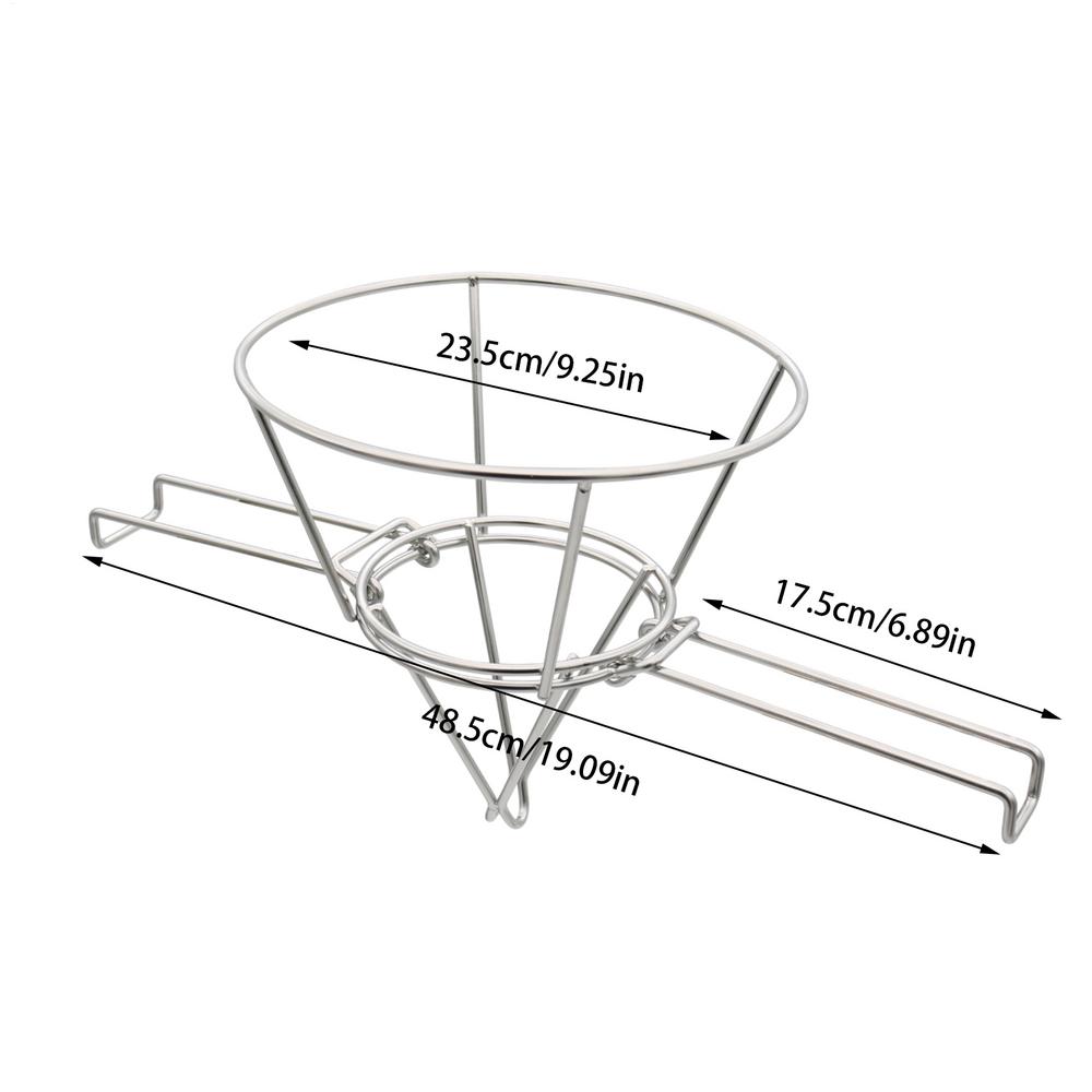 1pc Fryer Filter Stand Deep Fryer Oil Filter Holder Stainless Steel Strainer Rack With Folding Arms For Home Cooking Filtration