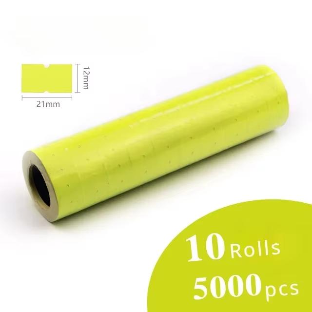 10 Rolls Price Label Tag for MX-5500 Price Gun Label Sticker, 5000pcs White and Color Retail Shop Price Gun Label