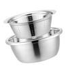 Practical Stainless Steel Basin with Drain Basket Efficient Kitchen Tool Set Suitable for Multifunctional Kitchen Use