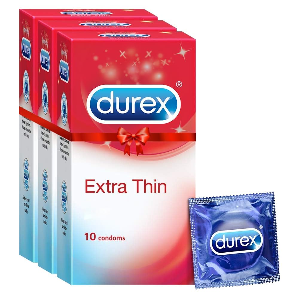 Durex Condoms, Extra Thin- 10s (Pack of 3)