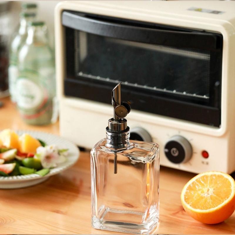 Olives Oil Dispenser Bottle Kitchen Coffee Syrup Dispenser Olives Oil Glass Cooking Container Cruets with Pourer Spout