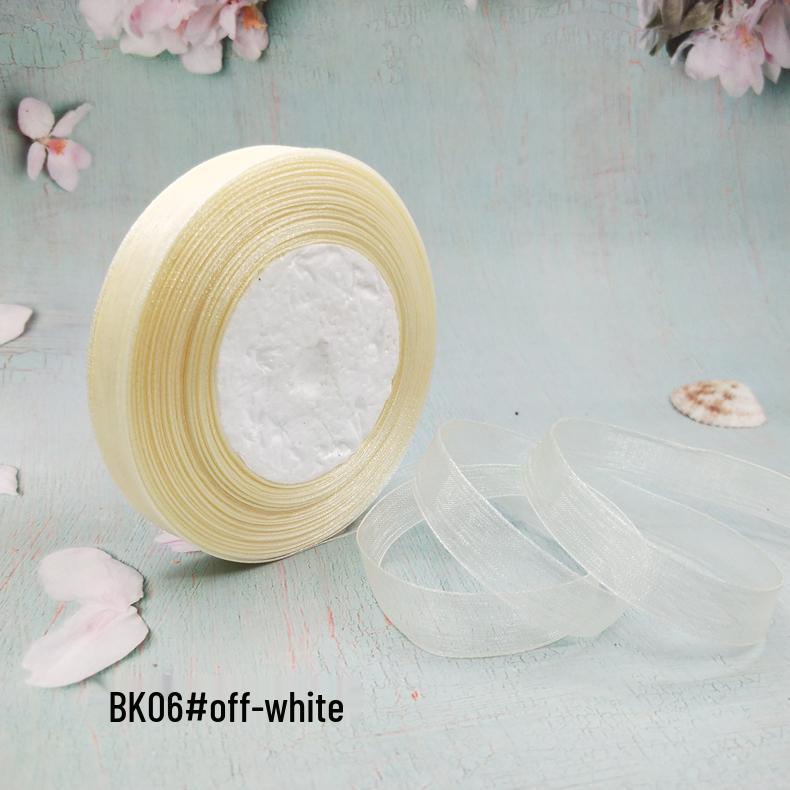 Cinta de Hilo de Nieve Transparente de 1,2 cm para Manualidades: Ganchillo, Accesorios para el Cabello, Lazos, Regalos, Empaque para Pasteles y Cajas, Cinta de Seda