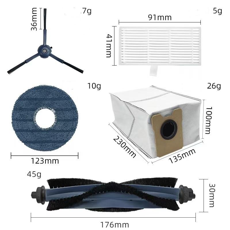 Compatible For Eufy C20 Robot Vacuum Cleaner Accessories Main Brush Side Brush HEPA Filter Mop Dust Bag Replacement Parts Kit