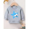 Kids Lightweight Crewneck Pullover Sweatshirt, Cartoon White Kitten Graphic Print