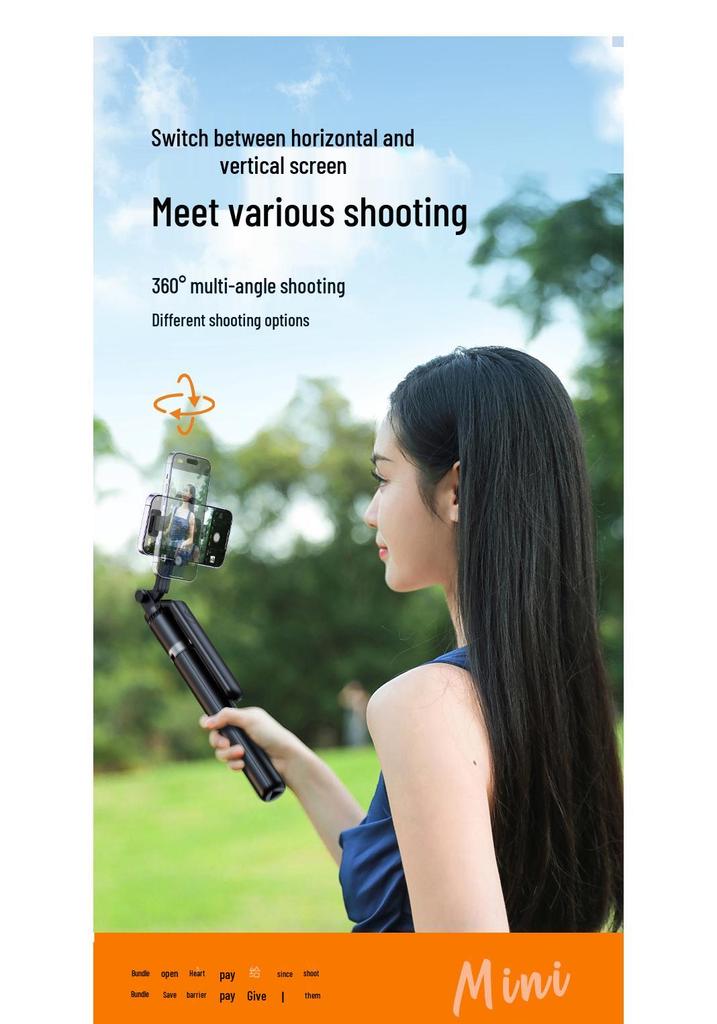 Popular Bluetooth Selfie Stick Tripod with 360° Rotation & Remote Control for Stable Video