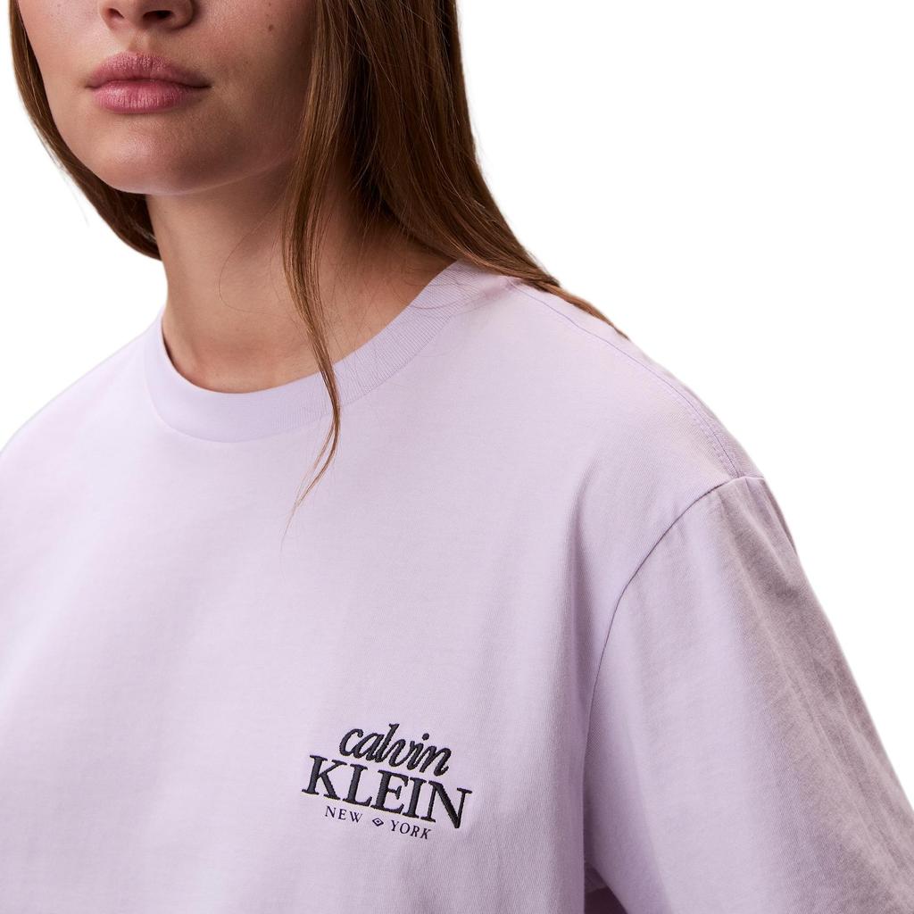 Calvin Klein Logo Pullover Round Neck Loose Short Sleeve T-Shirt Women tops 47F801G-3OQ