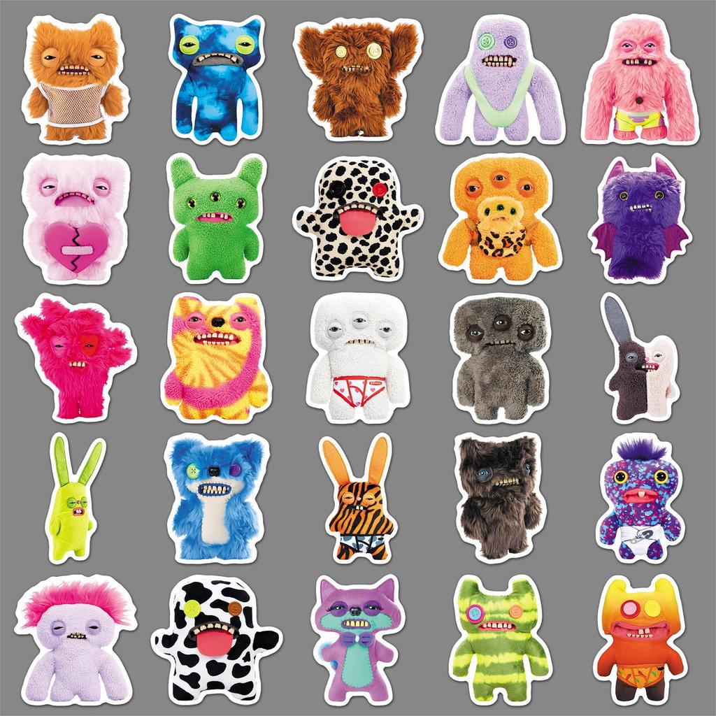 50PCS Cute FUGGLER Monster Stickers: Trendy Tooth Monster Waterproof Decals for Phones & Cups