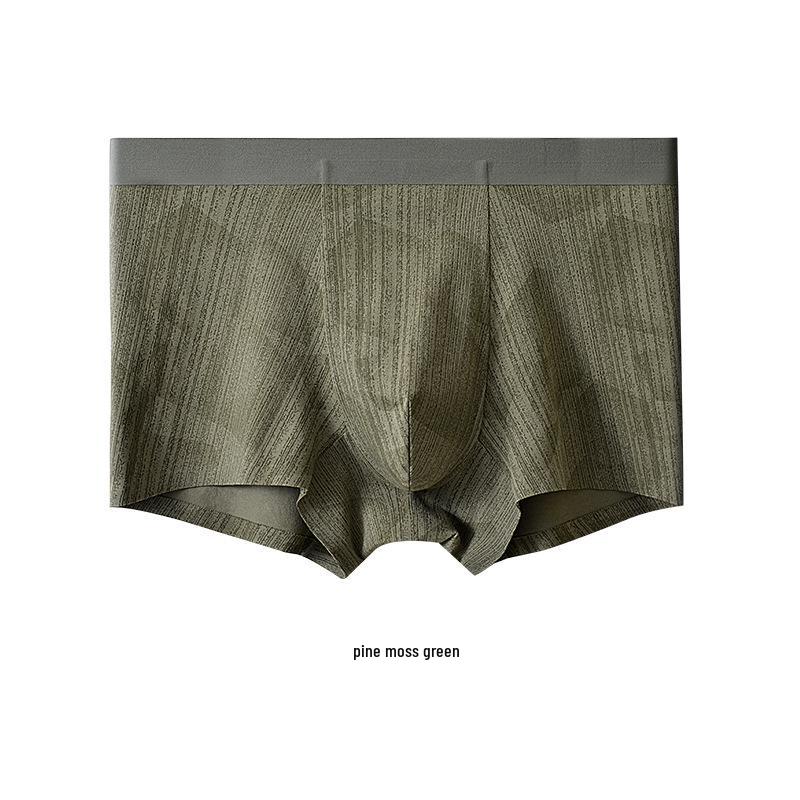 Luxury Mid-Waist Men's Breathable Antibacterial Cotton Boxer Briefs with Seamless Design