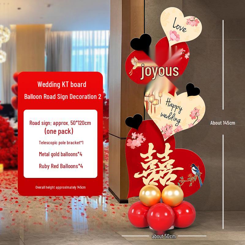 Wedding Balloon & KT Board Aisle Runner Decor: Outdoor Scenery Guide Sign