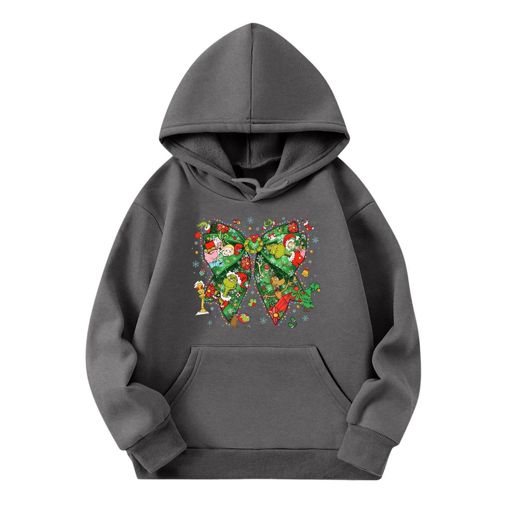 Child Fashion Lightweight Long Sleeve Pullover With Pockets  Print Hoodie