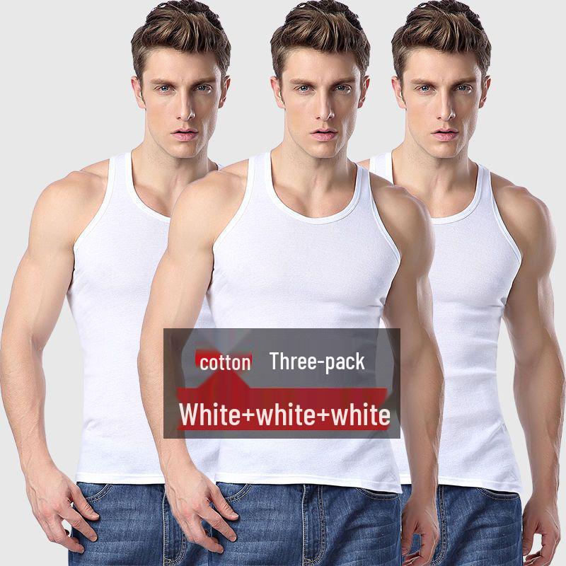 Men's Slim Fit Two-Stripe Quick-Dry Cotton Tank Top