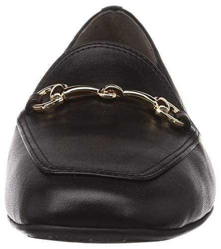 Unleaf Women's Flat Loafers, Black, Size 23.0 cm, 2E