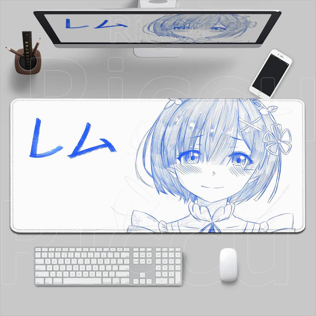 HD Printing Pretty Thread Draft Girl Laptop Mousepad PC Gaming Mouse Pad Computer Mouse Mat Non-slip Carpet Keyboard Mat Deskmat