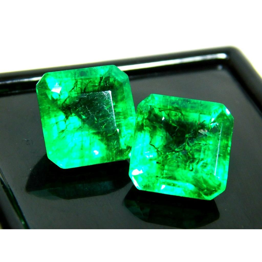 Natural Emerald Cut CERTIFIED 16 Ct Untreated Colombian Green Loose Gemstone MQ-18 002