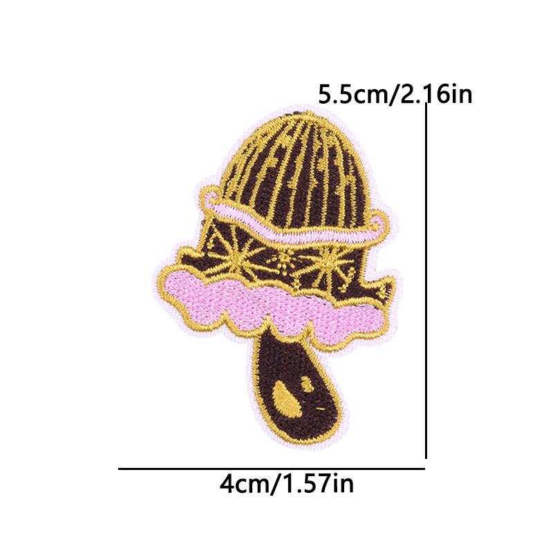 West Cowboys Iron On Patches For Clothing thermoadhesive Patches For Clothes Mushroom Embroidery Patches For Hat/Jeans DIY Badge