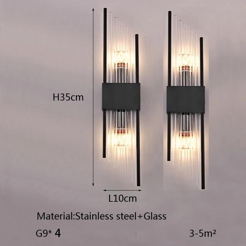 LED Stainless Steel Beveled Glass Wall Sconce for Hallway, Study and Bedroom Home Decor, Bedside Lamps, Decorative Lamps
