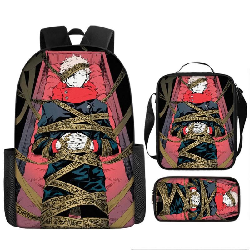 Zaino Scolastico Anime Jujutsu Kaisen per Bambini e Ragazzi Leggero in Tessuto Oxford Borsa a Doppia Tracolla con Schienale Imbottito