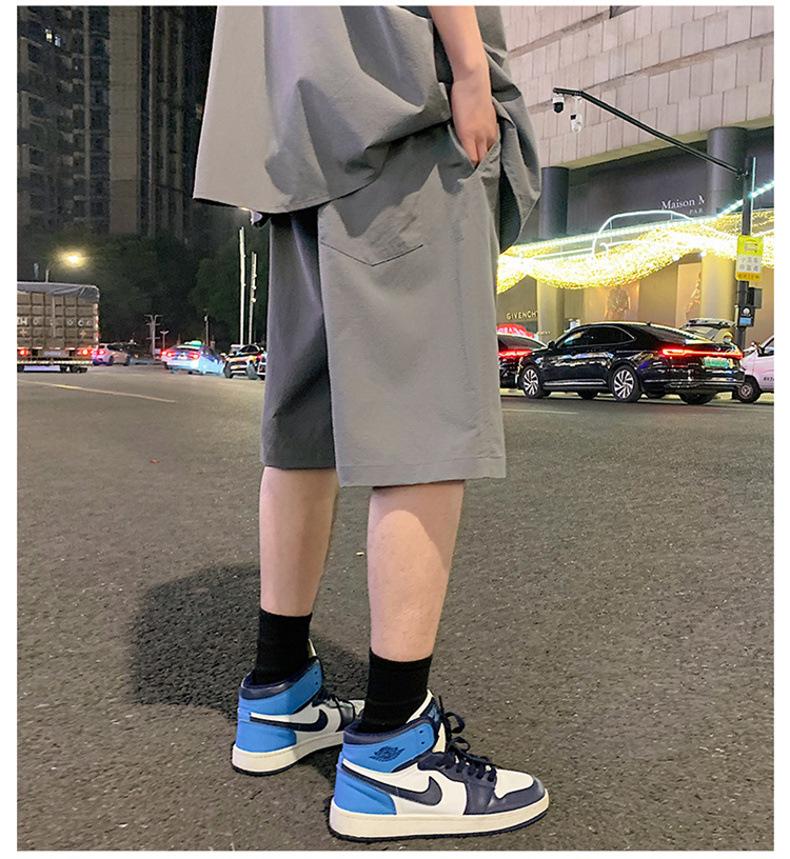 Men's Quick-Dry Outdoor Two-Piece Set: Lapel Short Sleeve Shirt & Loose Shorts