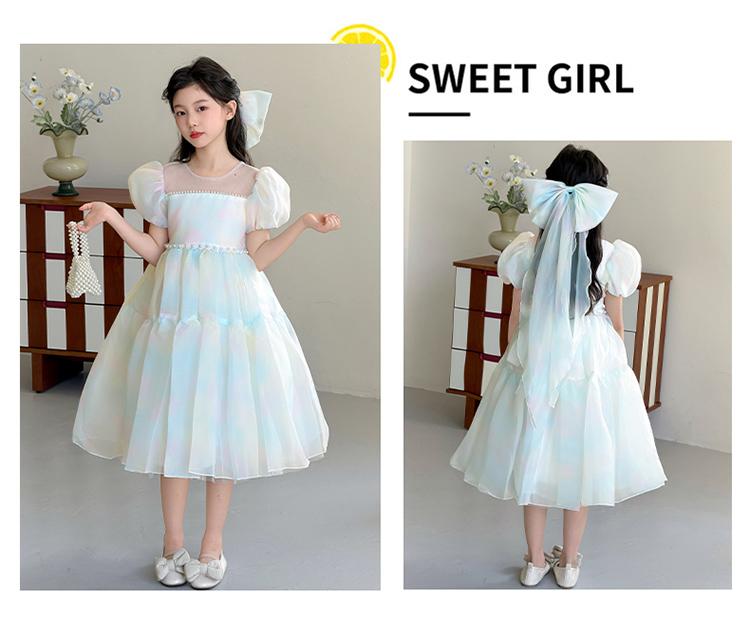 Summer Bubble Sleeve Princess Dress for Girls 2026 New Summer Children's Day Performance Skirt, Sweet Style Dress for Adults