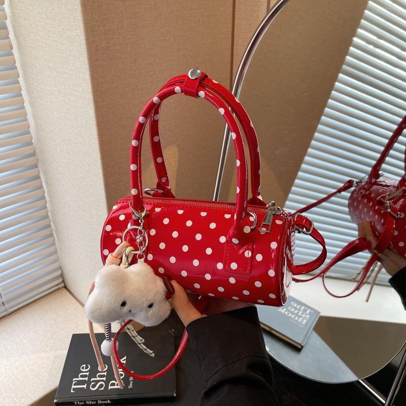 Niche Design Bag Women's New Summer Shoulder Messenger Bag Polka Dot Portable Cylinder Bag