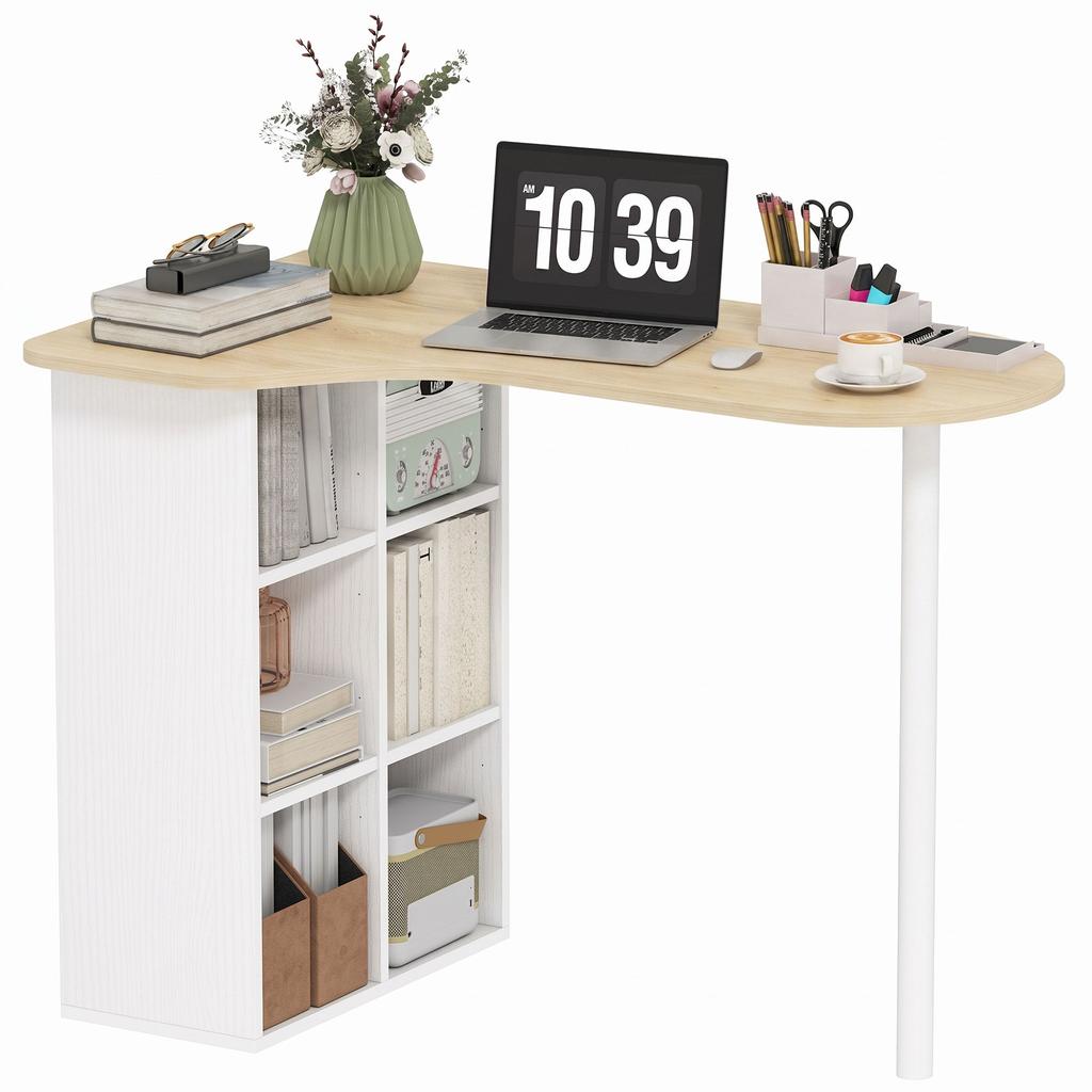Irregular Computer Desk, Wooden, 100 x 59 cm, Oak