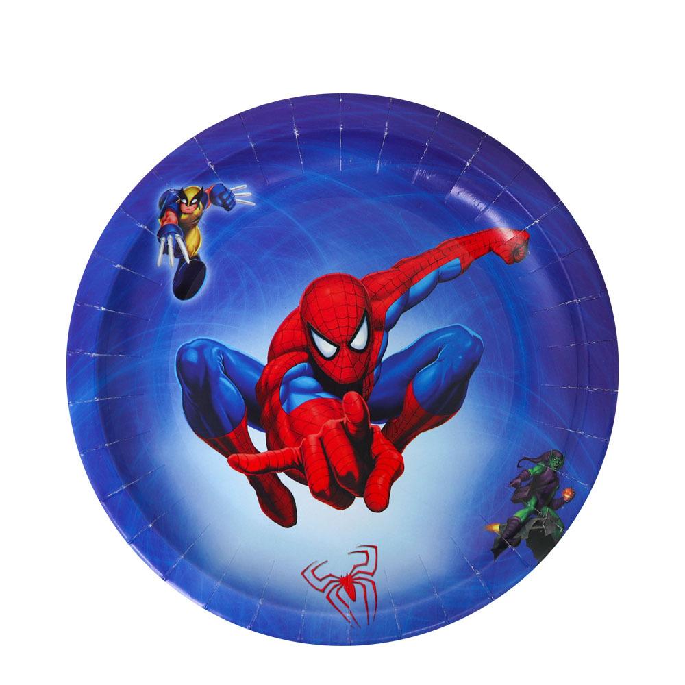 Spider-Man Birthday Party Supplies Disposable Tableware Paper Plate Paper Cup Paper Tissue Boy Decoration Cartoon Eco-Friendly Material