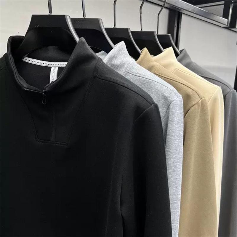 Men's Quarter Zip Stand Collar Sweatshirt Casual Pullover