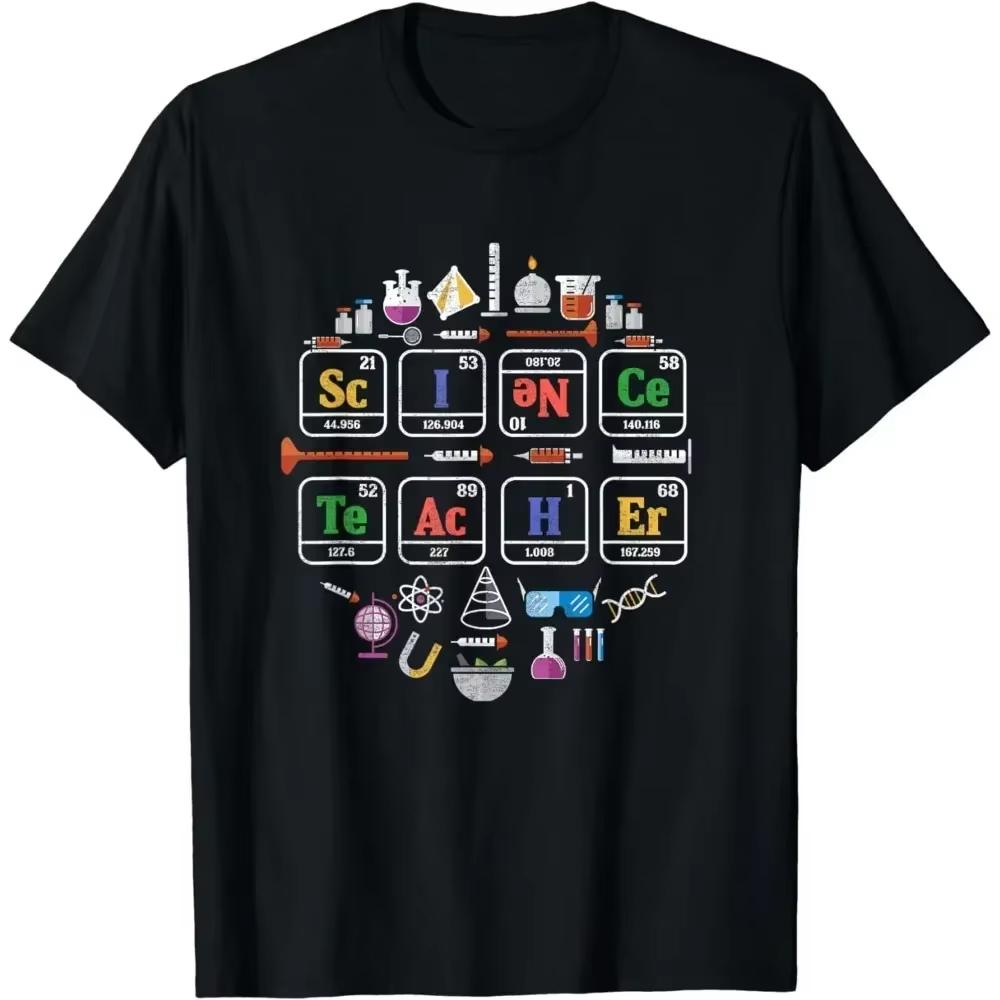 

Science Teacher Periodic Table Chemical EleUnisexts Tshirt Casual Crew Neck Tshirt 2026 Summer new Unisex Women Clothing Y2K Top 2XL