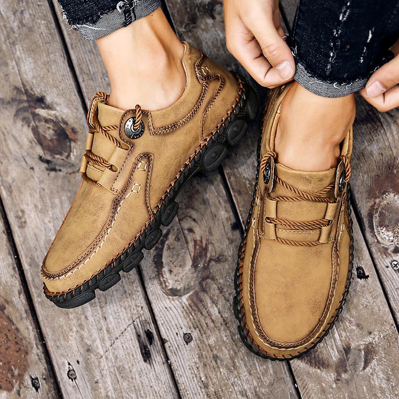 38-48 Men's Formal Shoes Comfortable Rubber Soft Sole Leather Men's Loafers