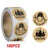 100-500pcs Brown Christmas Labels Sealing Sticker Aesthetic Kraft Paper Thank You Stationery Supply Decorative Scrapbook