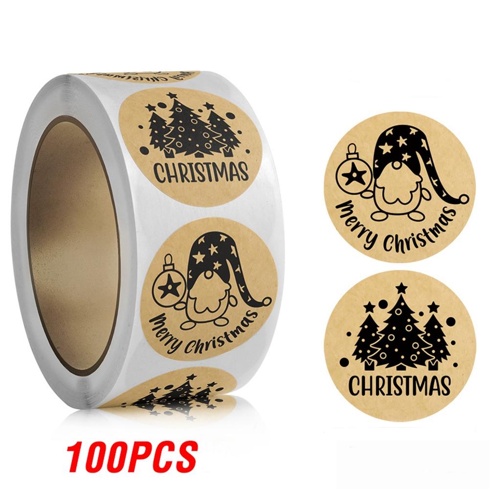 100-500Pcs High-Quality Brown High-Quality Christmas High-Quality Labels High-Quality Sealing High-Quality Sticker High-Quality Aesthetic