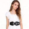 Boucle Rétro Sculptée Réglable Ceinture Élastique à la Taille Ceinture à Boucle Métallique Accessoire de Taille