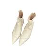 European and American style, thin pointed temperament, versatile high-heeled short boots