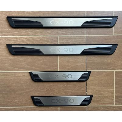 Stainless Steel Plastic For Mazda CX-90 CX90 Scuff Plate Door Sills Pedal Threshold Protector Cover Trim Car Accessories