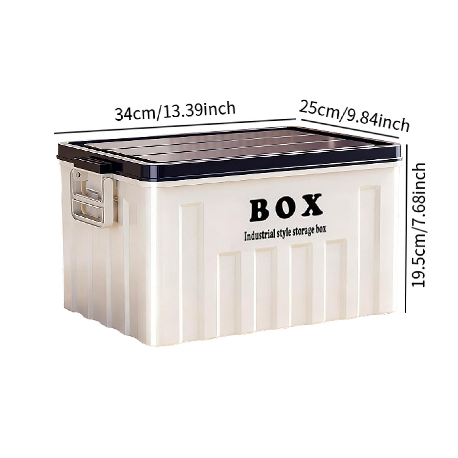 Stackable Lidded Storage Bin Utility Crate with Handles Tote Storage Box for Snack Organizing Backpacking Traveling 34x25x195cm белый 5570₽