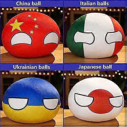 19ks Sada plyšáků Country Balls, 10cm Plyšová panenka Poland Ball, Přívěsky, Plněné hračky Dárky pro děti dospělé