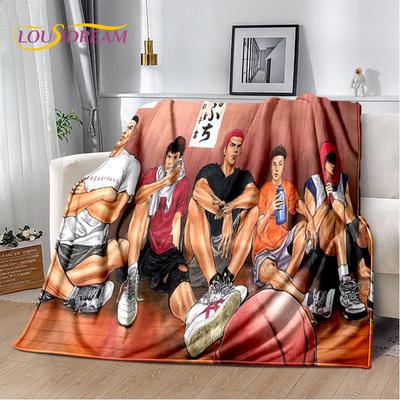 Slam Dunk Anime Cartoon Weiche Plüschdecke, Flanelldecke, Überwurf, Decke für Wohnzimmer, Schlafzimmer, Bett, Sofa, Picknick, Bettdecke