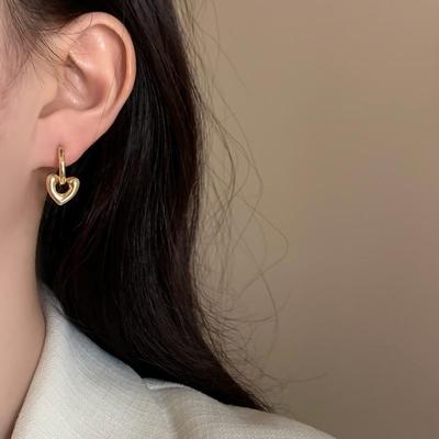 Women's Volume Heart Two-Way Earring Ring Earrings